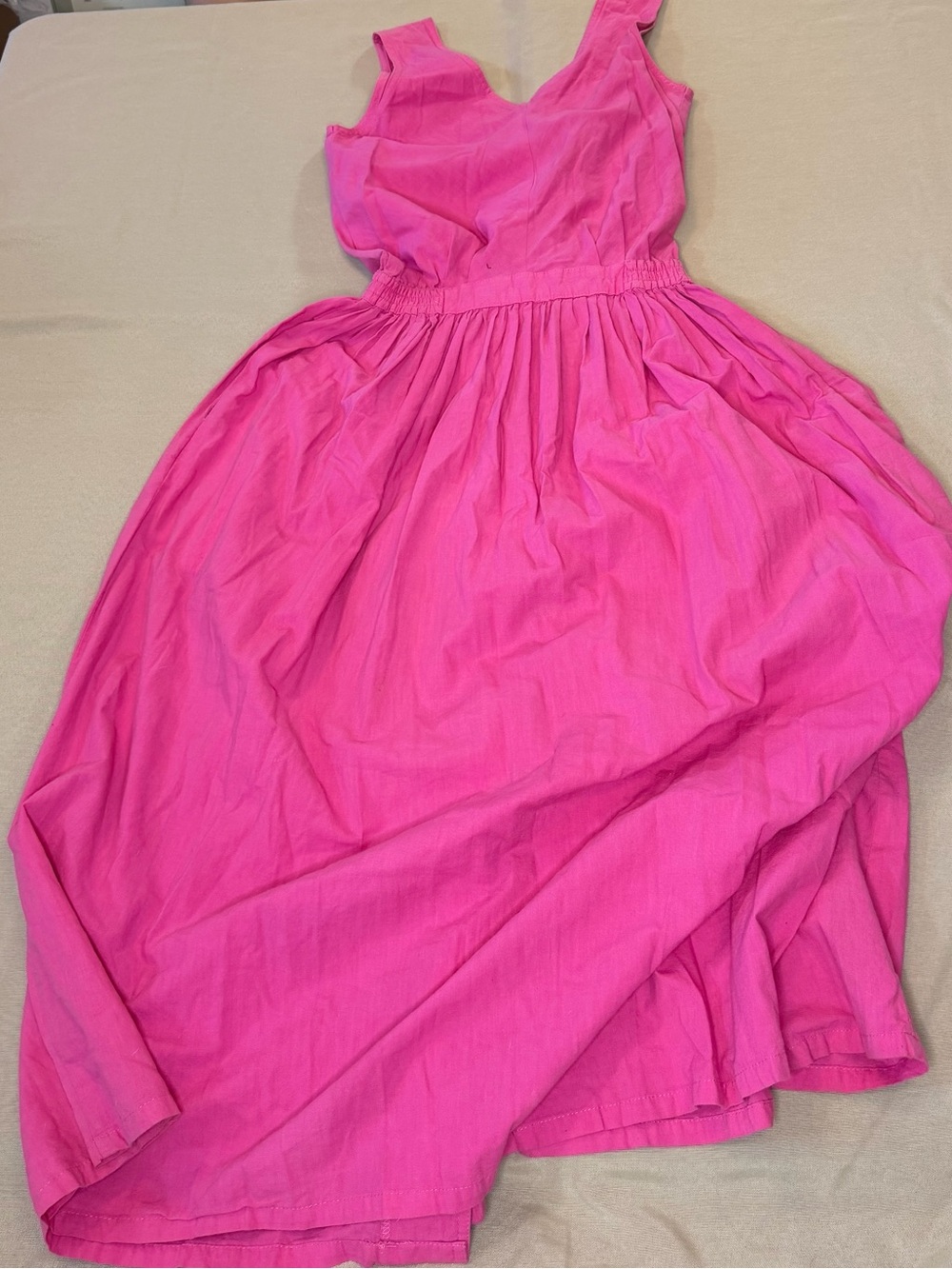 Woolrich Hot Pink Button-Front Sleeveless Cotton Dress - Picture 2 of 3